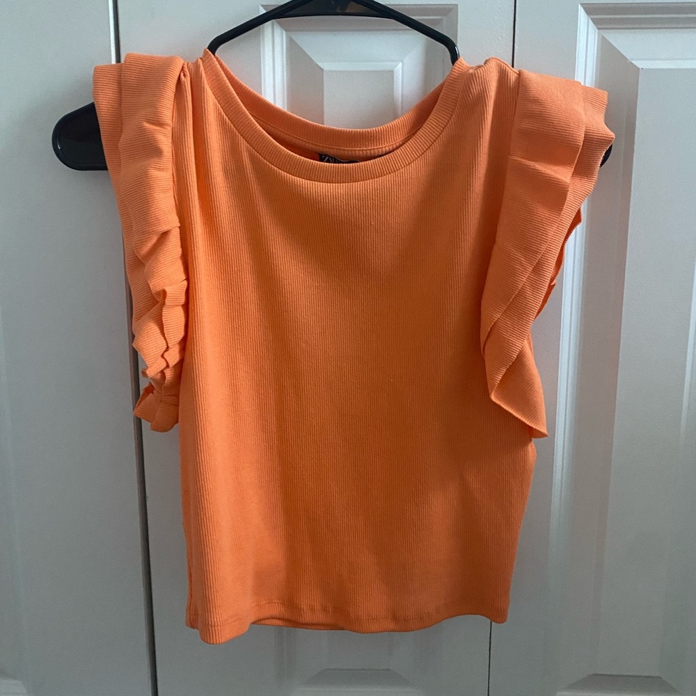 Zara ruffle top!